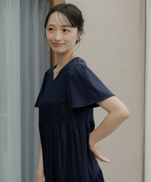Petitjo(プッチージョ)の「小さいサイズ ティアードワンピース 低身長さん・小柄女性(ワンピース・レディース・ブラウン/ネイビー/カーキ・PSS/PS/PM/PL)」の20枚目の写真