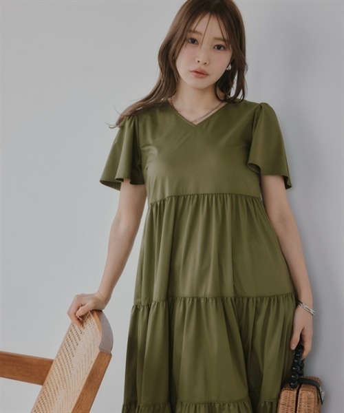 Petitjo(プッチージョ)の「小さいサイズ ティアードワンピース 低身長さん・小柄女性(ワンピース・レディース・ブラウン/ネイビー/カーキ・PSS/PS/PM/PL)」の14枚目の写真