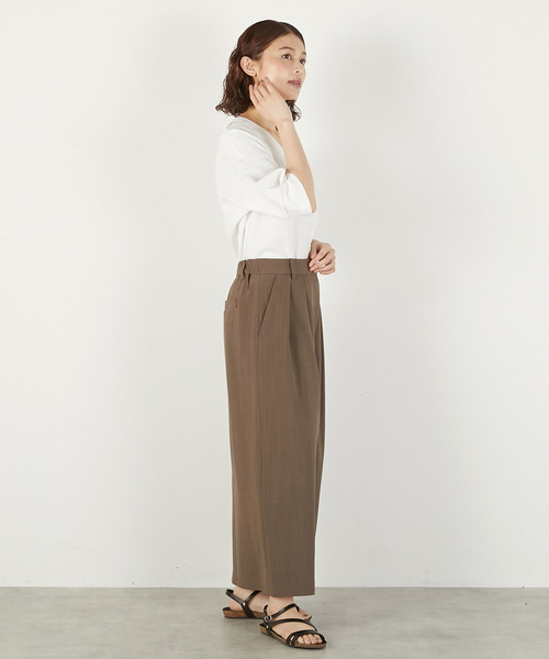 LOGEMENT DE CLAIRE(ロジュモンドクレール)の「Vネックプルオーバー(Tシャツ/カットソー・レディース・ホワイト/杢グレー/ブラック・FREE)」の4枚目の写真