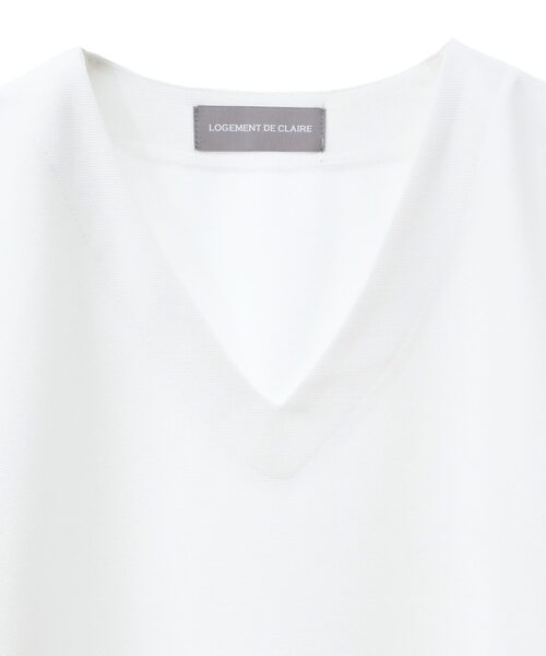 LOGEMENT DE CLAIRE(ロジュモンドクレール)の「Vネックプルオーバー(Tシャツ/カットソー・レディース・ホワイト/杢グレー/ブラック・FREE)」の9枚目の写真