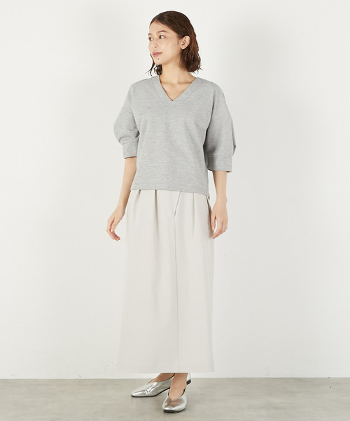 LOGEMENT DE CLAIRE(ロジュモンドクレール)の「Vネックプルオーバー(Tシャツ/カットソー・レディース・ホワイト/杢グレー/ブラック・FREE)」の19枚目の写真