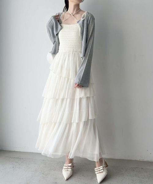 one after another NICE CLAUP(ワンアフターアナザーナイスクラップ)の「シアーベルスリーブカーディガン(カーディガン/ボレロ・レディース・アイボリー/グレー/ミント/ピンク/オフホワイト/ベージュ/ラベンダー・FREE)」の19枚目の写真