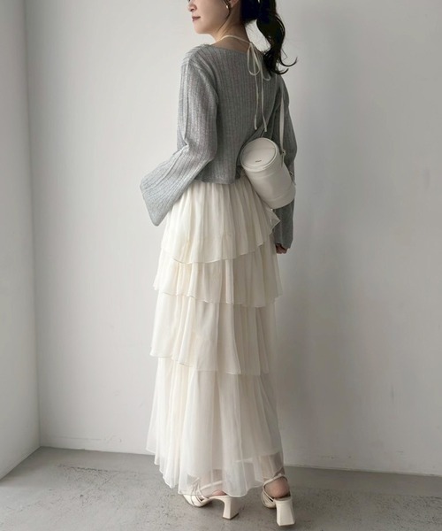 one after another NICE CLAUP(ワンアフターアナザーナイスクラップ)の「シアーベルスリーブカーディガン(カーディガン/ボレロ・レディース・アイボリー/グレー/ミント/ピンク/オフホワイト/ベージュ/ラベンダー・FREE)」の20枚目の写真