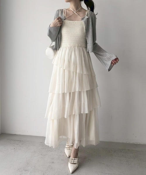 one after another NICE CLAUP(ワンアフターアナザーナイスクラップ)の「シアーベルスリーブカーディガン(カーディガン/ボレロ・レディース・アイボリー/グレー/ミント/ピンク/オフホワイト/ベージュ/ラベンダー・FREE)」の21枚目の写真