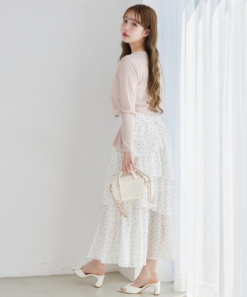 one after another NICE CLAUP(ワンアフターアナザーナイスクラップ)の「シアーベルスリーブカーディガン(カーディガン/ボレロ・レディース・アイボリー/グレー/ミント/ピンク/オフホワイト/ベージュ/ラベンダー・FREE)」の10枚目の写真