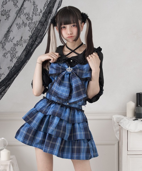 Pal elfy（パルエルフィー）の「チョーカー付きコットンフリルブラウス（シャツ/ブラウス・レディース・オフホワイト/ブラック・LARGE/フリー）」の6枚目の写真