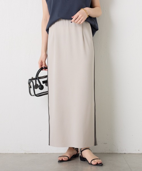 COLLAGE GALLARDAGALANTE(コラージュガリャルダガランテ)の「サイドラインカットタイトスカート/セットアップ可(スカート・レディース・ライトグレー/ブラウン・FREE)」の4枚目の写真