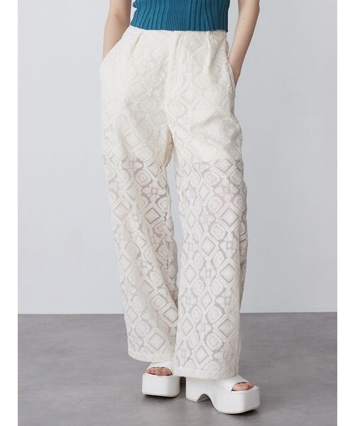 MURUA（ムルーア）の「【WEB限定】レースシアーパンツ（その他パンツ・レディース・ブラック/アイボリー・FREE）」の2枚目の写真