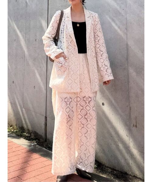 MURUA（ムルーア）の「【WEB限定】レースシアーパンツ（その他パンツ・レディース・ブラック/アイボリー・FREE）」の7枚目の写真