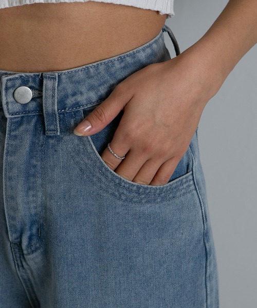 pumpkin port（パンプキンポート）の「レース切替 デニムワイドロングパンツ（デニムパンツ・レディース・ブルー/ブラック/ネイビー・LL/L/M/S）」の16枚目の写真