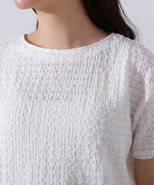 N.(N. Natural Beauty Basic)(エヌエヌナチュラルビューティーベーシック)の「ポコポコボクシーカットソー(Tシャツ/カットソー・レディース・ピンク/オフホワイト/ブラック・MEDIUM)」の12枚目の写真