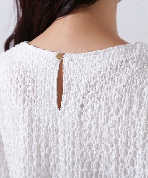 N.(N. Natural Beauty Basic)(エヌエヌナチュラルビューティーベーシック)の「ポコポコボクシーカットソー(Tシャツ/カットソー・レディース・ピンク/オフホワイト/ブラック・MEDIUM)」の13枚目の写真