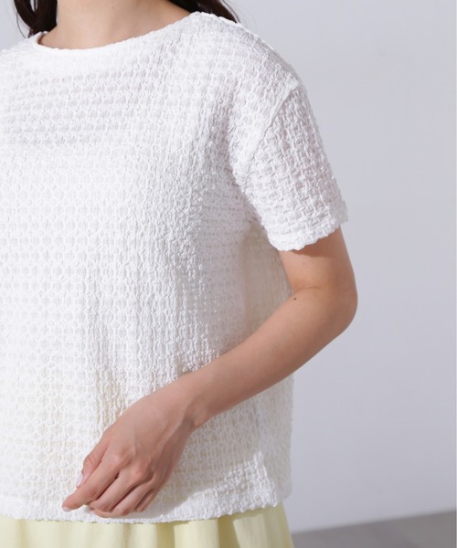 N.(N. Natural Beauty Basic)(エヌエヌナチュラルビューティーベーシック)の「ポコポコボクシーカットソー(Tシャツ/カットソー・レディース・ピンク/オフホワイト/ブラック・MEDIUM)」の14枚目の写真