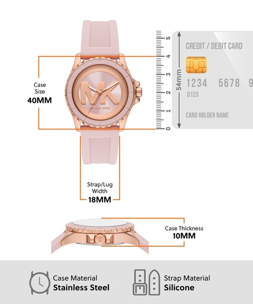 MICHAEL KORS(マイケルコース)の「マイケル・コース 腕時計 レディース アナログ シリコン MK7536(アナログ腕時計・レディース・ピンク・FREE)」の5枚目の写真