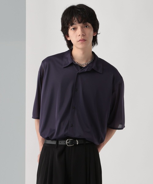 HARE 【WEB限定】マルチマテリアルパターンシャツ SS WEB限定】マルチマテリアルシアーシャツSS(HARE)（シャツ
