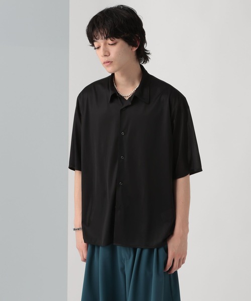 HARE 【WEB限定】マルチマテリアルパターンシャツ SS WEB限定】マルチマテリアルシアーシャツSS(HARE)（シャツ