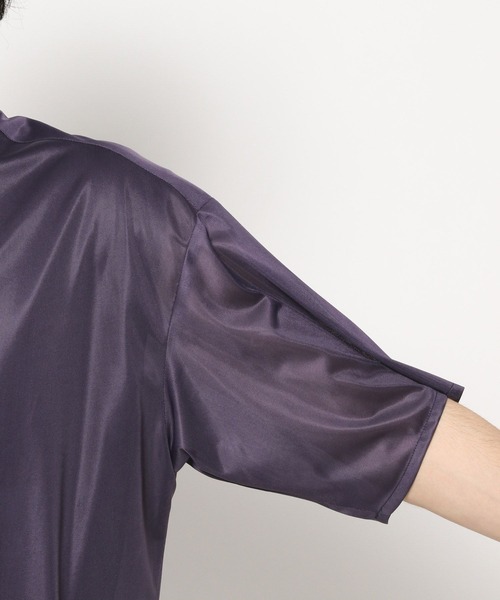 HARE（ハレ）の「【WEB限定】マルチマテリアルシアーシャツSS(HARE)（シャツ/ブラウス・メンズ・ブラック/パープル/グレー・LARGE/MEDIUM/SMALL）」の13枚目の写真