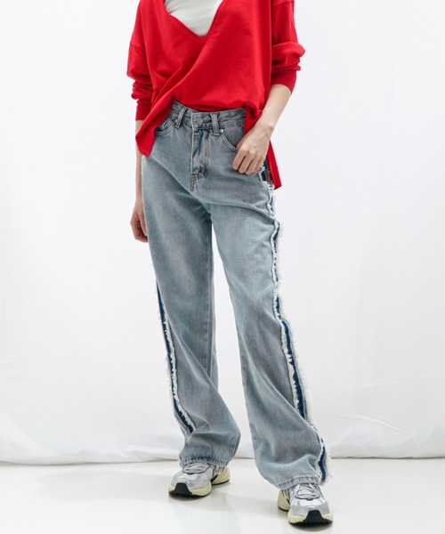 gossip!ロサンゼルス(ゴシップロサンゼルス)の「アウトシーム ルーズデニム(デニムパンツ・レディース・ブルー・S/M)」の5枚目の写真