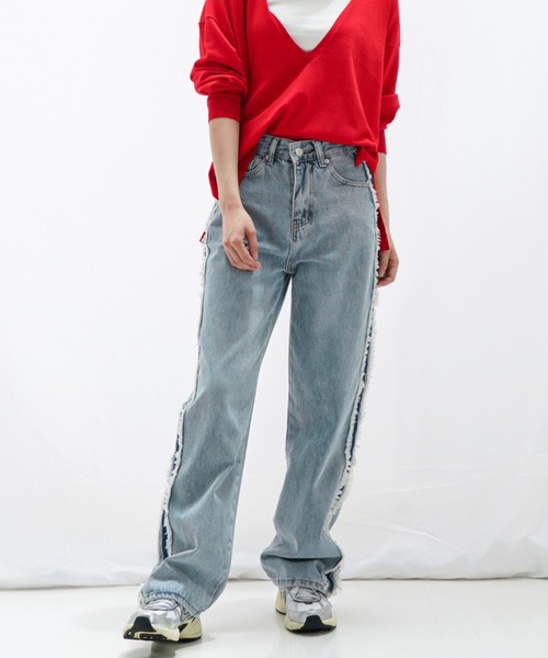 gossip!ロサンゼルス(ゴシップロサンゼルス)の「アウトシーム ルーズデニム(デニムパンツ・レディース・ブルー・S/M)」の7枚目の写真