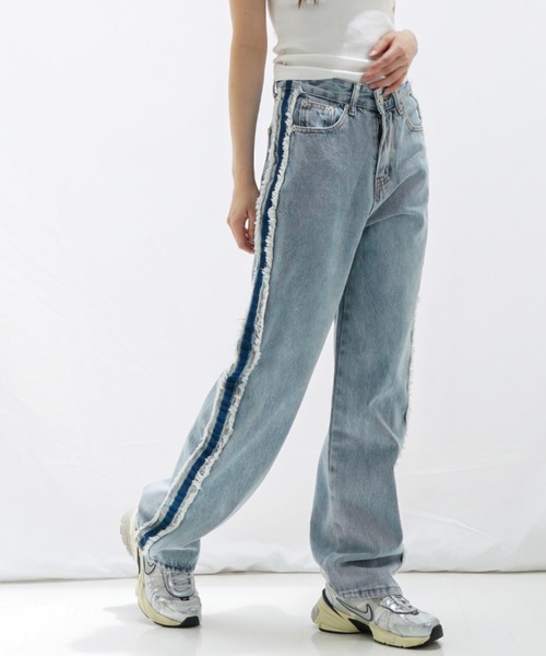 gossip!ロサンゼルス(ゴシップロサンゼルス)の「アウトシーム ルーズデニム(デニムパンツ・レディース・ブルー・S/M)」の14枚目の写真