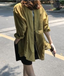 バックリボン軽やかワイドシアーシャツ