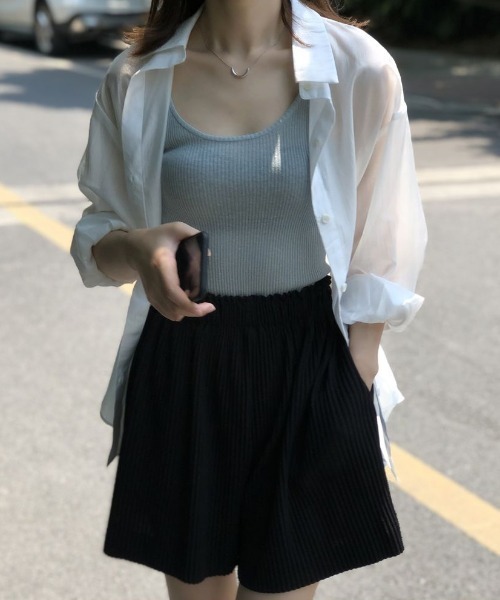 Forcement(フォースメント)の「バックリボン軽やかワイドシアーシャツ(シャツ/ブラウス・レディース・ホワイト/カーキ/ピンク/ブルー・FREE)」の5枚目の写真