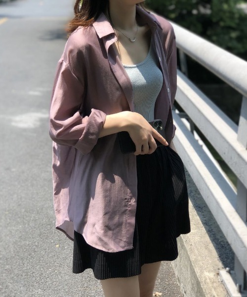 Forcement(フォースメント)の「バックリボン軽やかワイドシアーシャツ(シャツ/ブラウス・レディース・ホワイト/カーキ/ピンク/ブルー・FREE)」の13枚目の写真