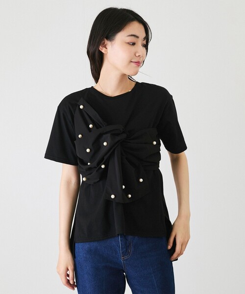 Jayro(ジャイロ)の「パールデコフリルTシャツ(Tシャツ/カットソー・レディース・ブラック/ホワイト系その他・M)」の19枚目の写真