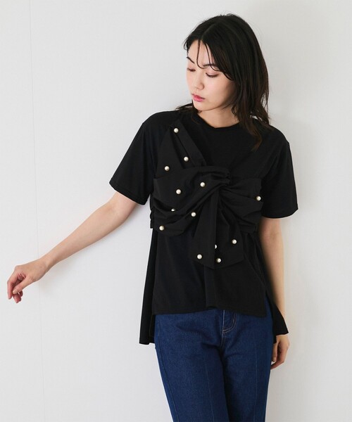 Jayro(ジャイロ)の「パールデコフリルTシャツ(Tシャツ/カットソー・レディース・ブラック/ホワイト系その他・M)」の18枚目の写真