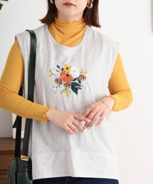 EMAGO 花ビーズ刺繍タンクトップ