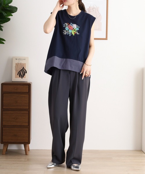 EMAGO 花ビーズ刺繍タンクトップ（タンクトップ）｜Emago