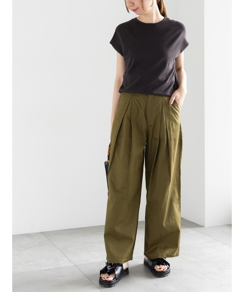 Samansa Mos2(サマンサ モスモス)の「インボックスタックバギーパンツ(チノパンツ・レディース・ベージュ/カーキ・マルチサイズ)」の2枚目の写真