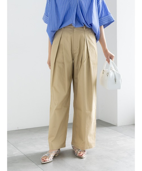 Samansa Mos2(サマンサ モスモス)の「インボックスタックバギーパンツ(チノパンツ・レディース・ベージュ/カーキ・マルチサイズ)」の7枚目の写真