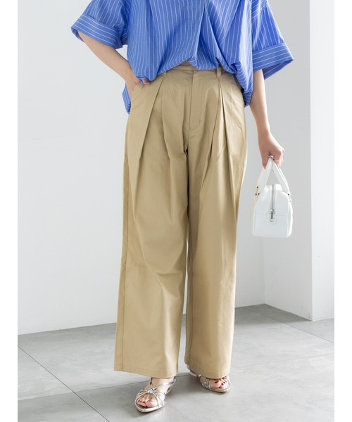 Samansa Mos2(サマンサ モスモス)の「インボックスタックバギーパンツ(チノパンツ・レディース・ベージュ/カーキ・マルチサイズ)」の8枚目の写真