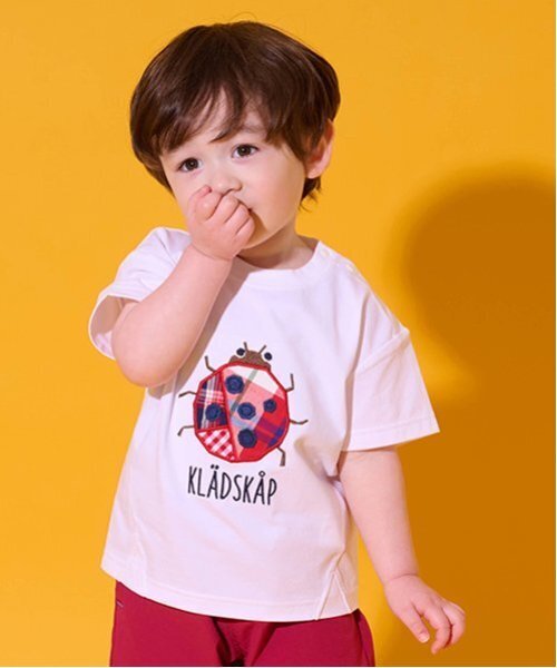 kladskap（クレードスコープ）の「昆虫アップリケ半袖Tシャツ（Tシャツ/カットソー・キッズ・ライトグリーン/サックスブルー/ホワイト・90cm/120cm/130cm/110cm/100cm/80ｃｍ）」の2枚目の写真