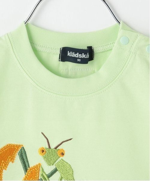 kladskap（クレードスコープ）の「昆虫アップリケ半袖Tシャツ（Tシャツ/カットソー・キッズ・ライトグリーン/サックスブルー/ホワイト・90cm/120cm/130cm/110cm/100cm/80ｃｍ）」の6枚目の写真