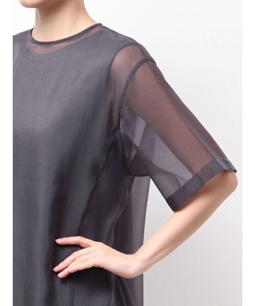 ELENDEEK（エレンディーク）の「シアーレイヤードカットワンピース（ワンピース・レディース・ブラック/ネイビー/ベージュ・01/02）」の19枚目の写真