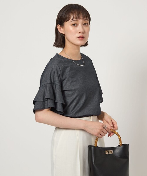 green label relaxing(グリーンレーベルリラクシング)の「シルトリ ダブルフレアスリーブ プルオーバー カットソー(Tシャツ/カットソー・レディース・ブラック/ブラウン系/オフホワイト/その他1・FREE)」の8枚目の写真