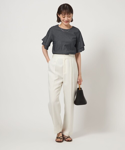 green label relaxing(グリーンレーベルリラクシング)の「シルトリ ダブルフレアスリーブ プルオーバー カットソー(Tシャツ/カットソー・レディース・ブラック/ブラウン系/オフホワイト/その他1・FREE)」の10枚目の写真