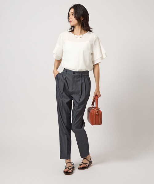 green label relaxing(グリーンレーベルリラクシング)の「シルトリ ダブルフレアスリーブ プルオーバー カットソー(Tシャツ/カットソー・レディース・ブラック/ブラウン系/オフホワイト/その他1・FREE)」の12枚目の写真