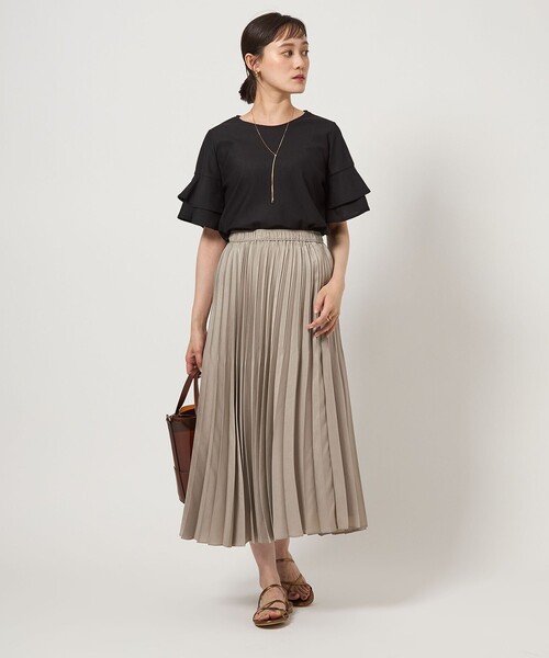 green label relaxing(グリーンレーベルリラクシング)の「シルトリ ダブルフレアスリーブ プルオーバー カットソー(Tシャツ/カットソー・レディース・ブラック/ブラウン系/オフホワイト/その他1・FREE)」の15枚目の写真