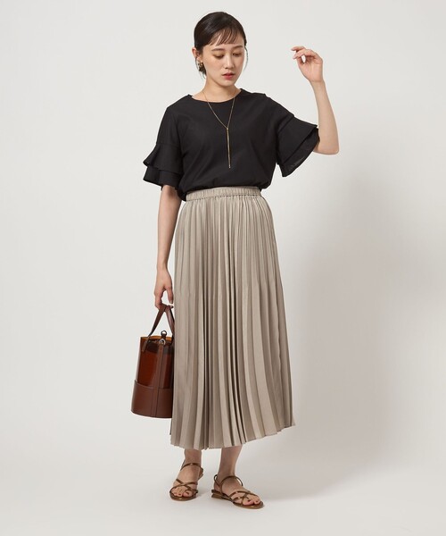 green label relaxing(グリーンレーベルリラクシング)の「シルトリ ダブルフレアスリーブ プルオーバー カットソー(Tシャツ/カットソー・レディース・ブラック/ブラウン系/オフホワイト/その他1・FREE)」の16枚目の写真