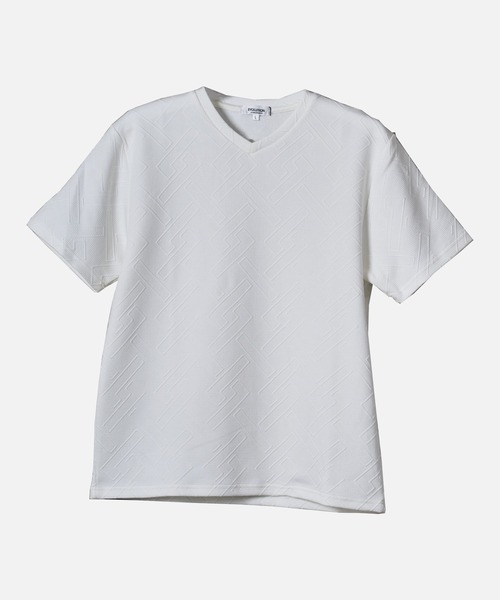 EVOLUTION（エボリューション）の「VネックセクシーなTシャツ（Tシャツ/カットソー・メンズ・オフホワイト/ブラック・MEDIUM/LARGE/X-LARGE）」の3枚目の写真