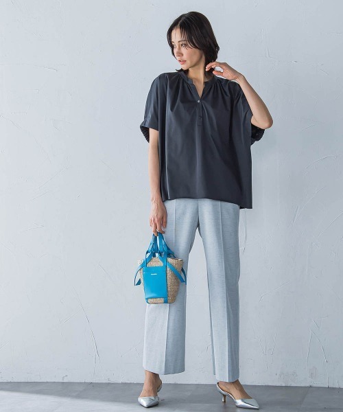 LAUTREAMONT(ロートレアモン)の「ライクアウーヴンスキッパーカットソー≪洗濯機で洗える≫(Tシャツ/カットソー・レディース・チャコールグレー/ホワイト/ブラウン/ピンク/ブルー/ライトブルー・9号)」の13枚目の写真