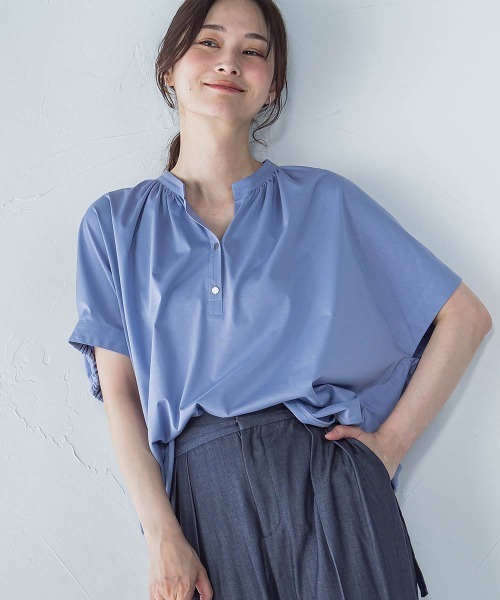 LAUTREAMONT(ロートレアモン)の「ライクアウーヴンスキッパーカットソー≪洗濯機で洗える≫(Tシャツ/カットソー・レディース・チャコールグレー/ホワイト/ブラウン/ピンク/ブルー/ライトブルー・9号)」の20枚目の写真