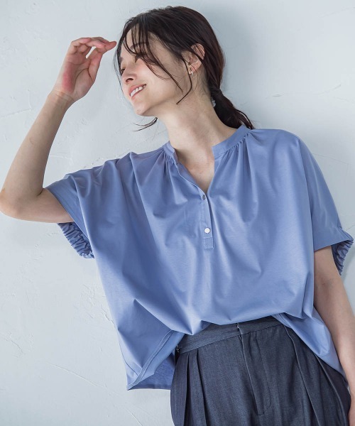 LAUTREAMONT(ロートレアモン)の「ライクアウーヴンスキッパーカットソー≪洗濯機で洗える≫(Tシャツ/カットソー・レディース・チャコールグレー/ホワイト/ブラウン/ピンク/ブルー/ライトブルー・9号)」の22枚目の写真