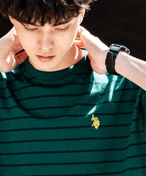 U.S. POLO ASSN.（ユーエスポロアッスン）の「U.S.POLO ASSN. ユーエスポロアッスン バックプリント/無地/ボーダー オーバーサイズクルーショートスリーブTシャツ（Tシャツ/カットソー・メンズ・ダークグリーン/オフホワイト/ネイビー/ブラック系/ブラック系1/ネイビー系/ブラック/ホワイト系/ホワイト系1/ダークグリーン系/ネイビー系1・M/L/LL）」の16枚目の写真