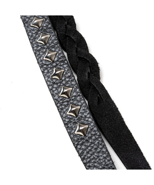 STUDS & KNITTING LEATHER LONG KEY RING ＜TYPE B＞（キーホルダー