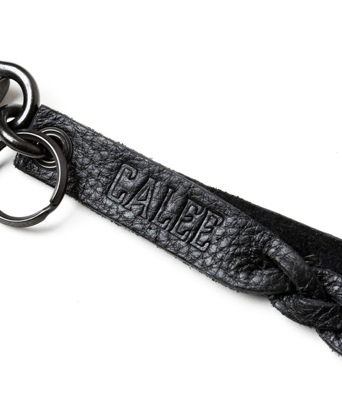小物 CALEE LEATHER LONG KEY RING STUDS & KNITTING LEATHER LONG KEY RING ＜TYPE B＞（キーホルダー