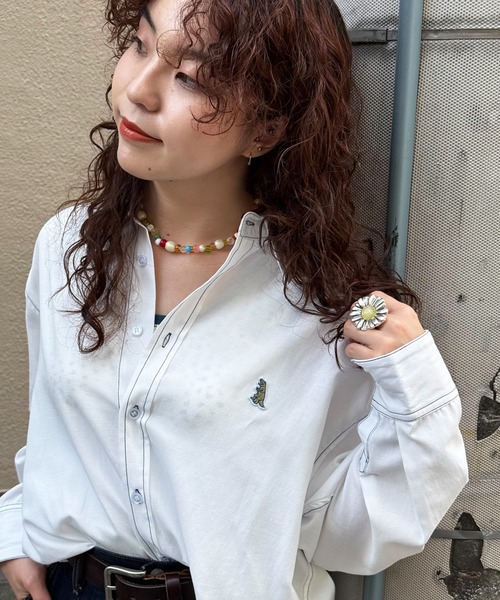 m:rex】ミニ恐竜ワッペンオックスシャツ（シャツ/ブラウス）｜DOUBLE